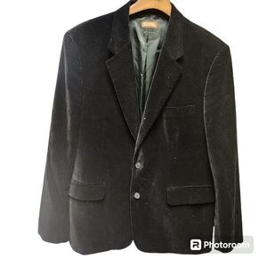 Michael Micael Kors Mens Kelson Two Button Velvet Blazer Jacket Black Sz. P (S)